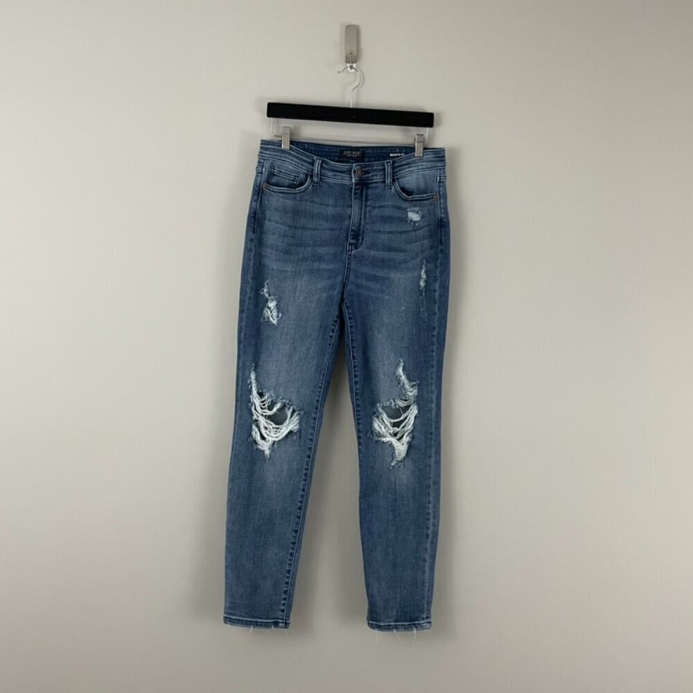 Judy Blue Stretch Denim Distressed Boyfriend Fit Jeans Size 11/30